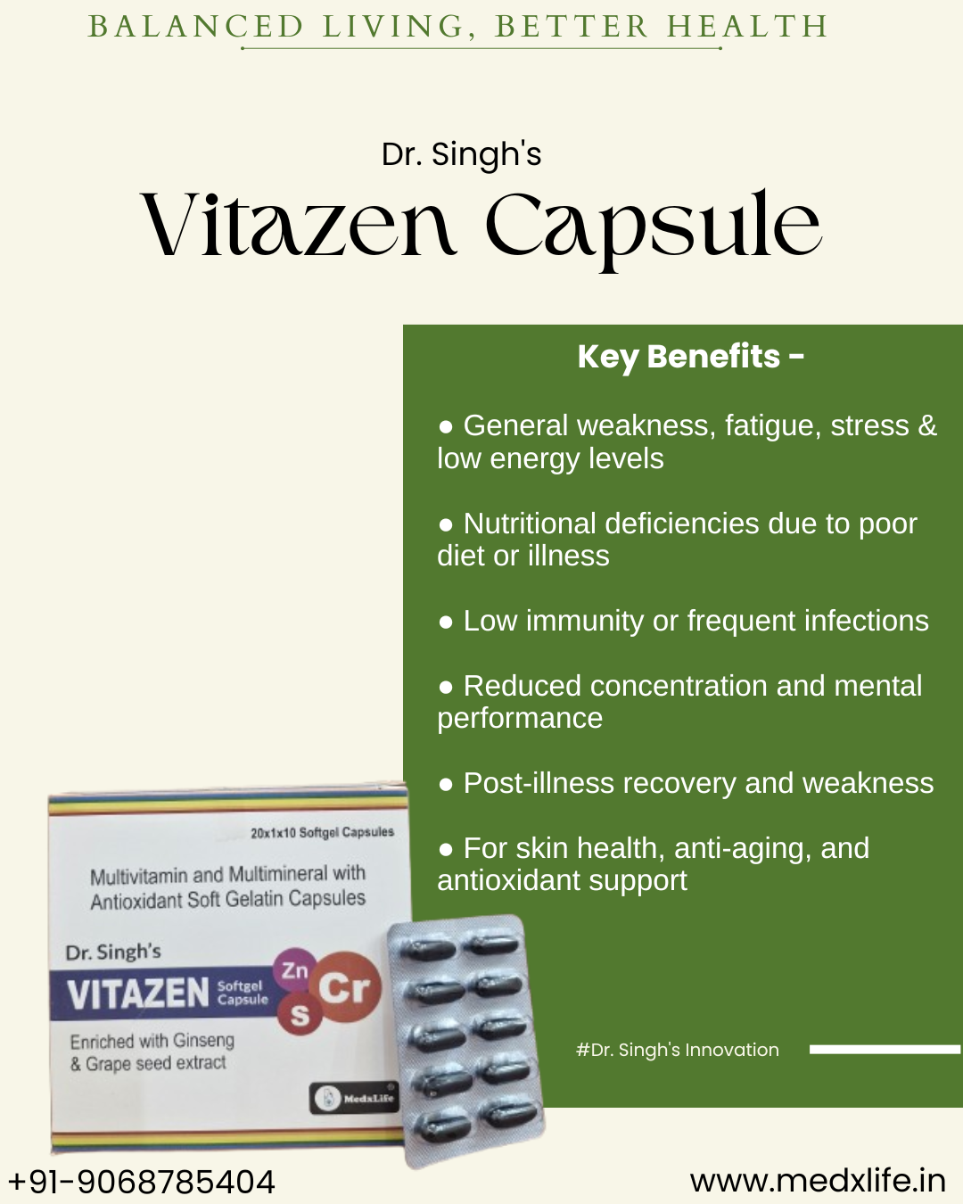 Dr. Singh's Vitazen Capsule - Image 2