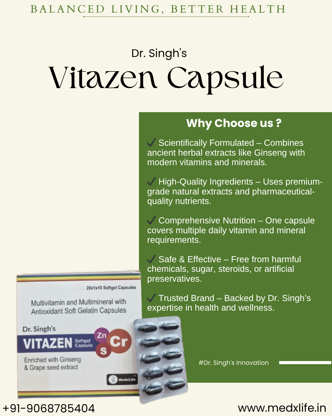 Dr. Singh's Vitazen Capsule - Image 3